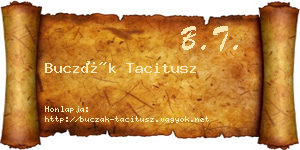 Buczák Tacitusz névjegykártya